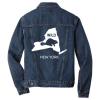 New York State Animal Beaver Silhouette Art Ny Sou Men Denim Jacket | Artistshot