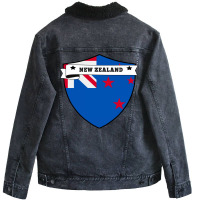 New Zealand Country Shield Unisex Sherpa-lined Denim Jacket | Artistshot