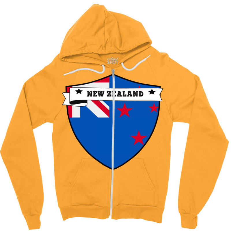 New Zealand Country Shield Zipper Hoodie | Artistshot