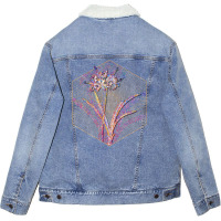 Guernsey Lily Floral Rainbow Mosaic 70s Unisex Sherpa-lined Denim Jacket | Artistshot