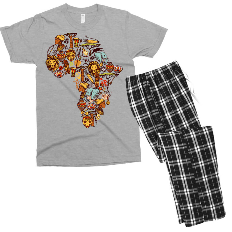 Africa Map Tribal Cultural Natural Representation Men's T-shirt Pajama Set | Artistshot