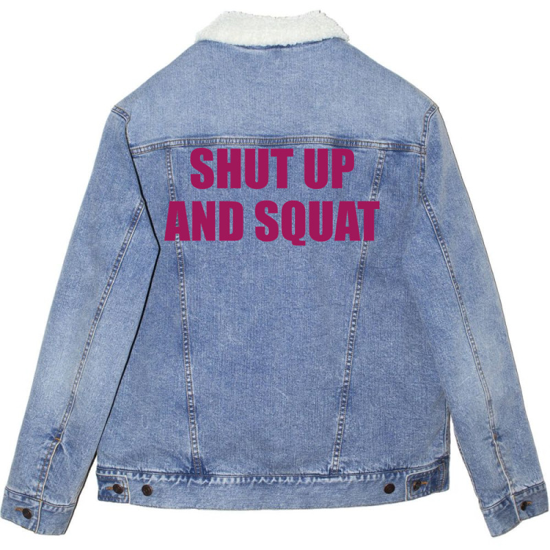 Funny Fitness Sport Gift Gym Motivation Lets Worko Unisex Sherpa-lined Denim Jacket | Artistshot