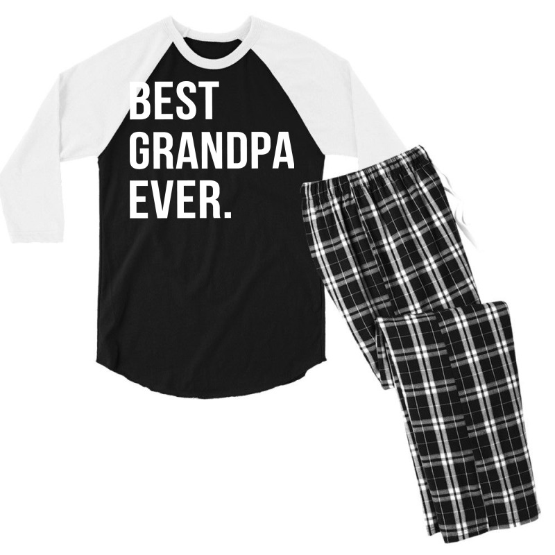 Best Grandpa Ever Funny Hipster Men's 3/4 Sleeve Pajama Set | Artistshot