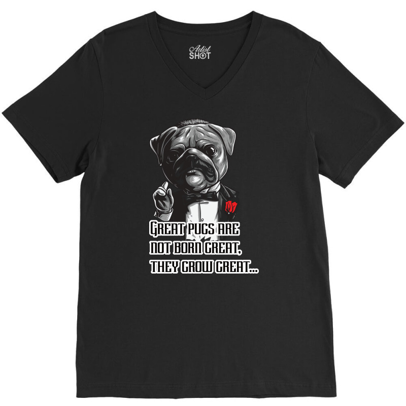 Pugfather Blue V-Neck Tee by abolilakdd | Artistshot