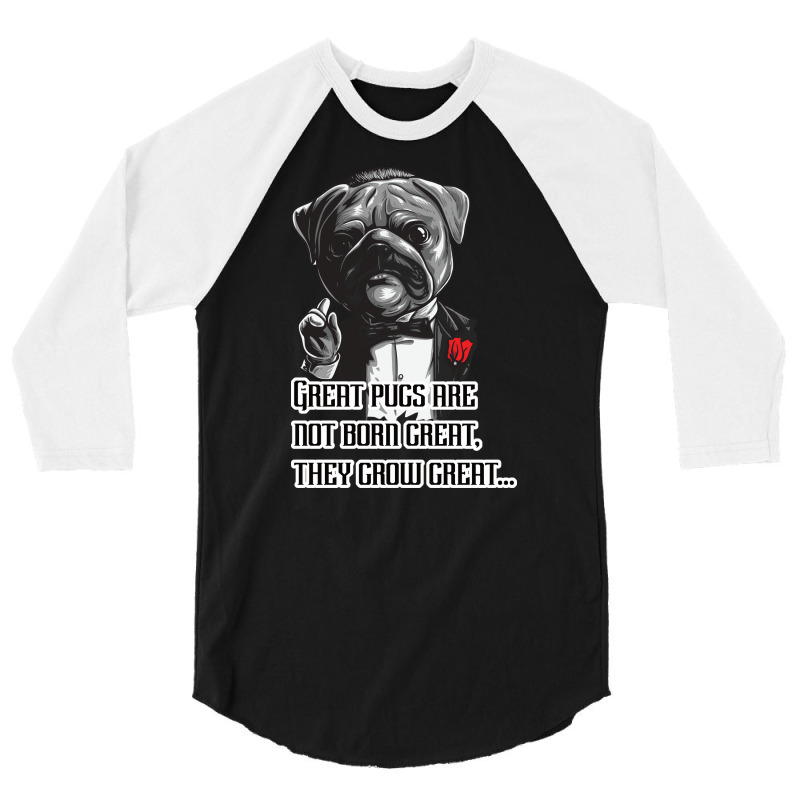 Pugfather Blue 3/4 Sleeve Shirt by abolilakdd | Artistshot