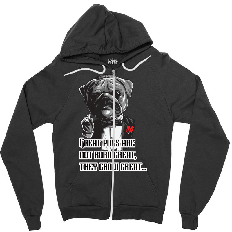 Pugfather Blue Zipper Hoodie by abolilakdd | Artistshot