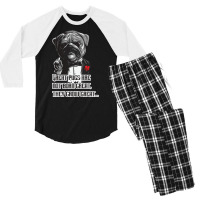 Pugfather Blue Men's 3/4 Sleeve Pajama Set | Artistshot