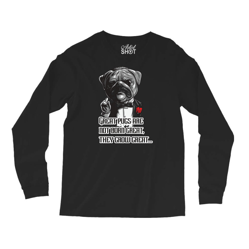 Pugfather Blue Long Sleeve Shirts by abolilakdd | Artistshot