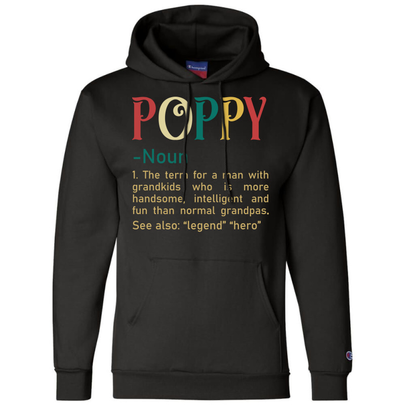 Funny Grandpa Saying Dictionary Poppy Retro Champion Hoodie | Artistshot