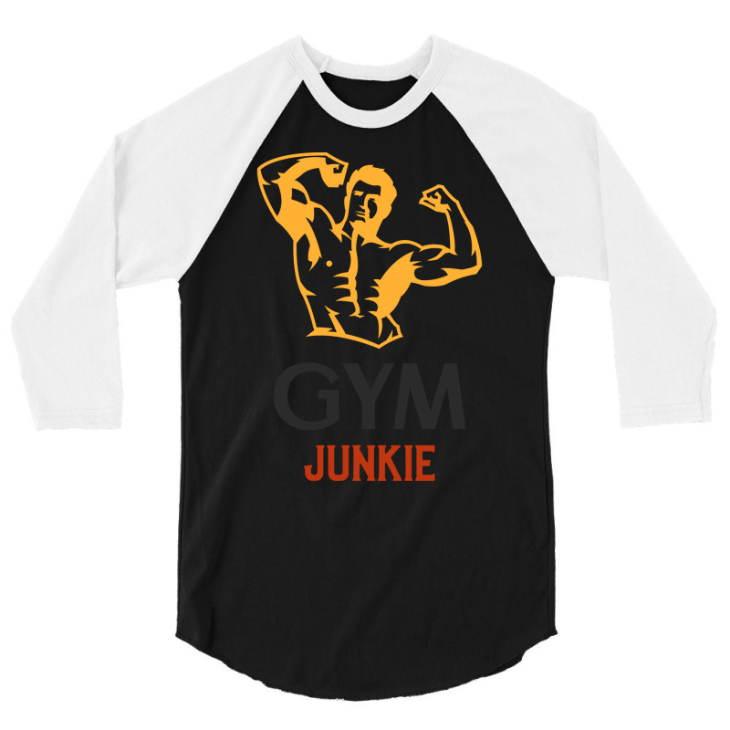 Gym Junkie Design Tshirt Coffee Mug Apparel Notebo 3/4 Sleeve Shirt | Artistshot