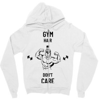 Gym Hair Dont Care Gym Workout Yellow Zipper Hoodie | Artistshot