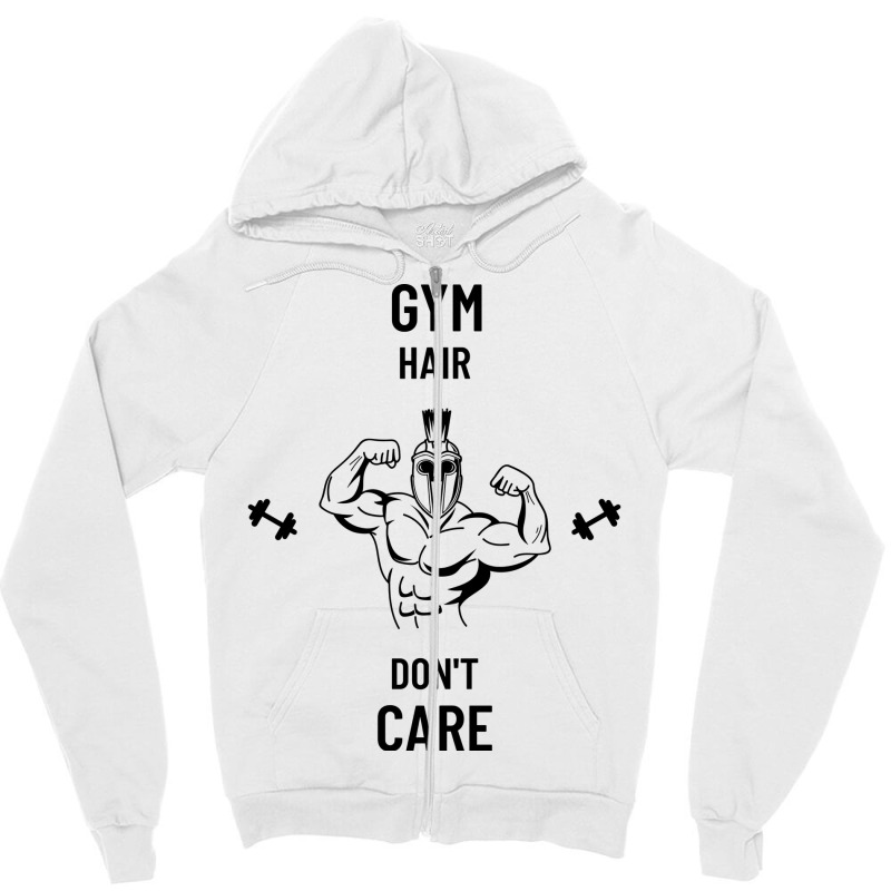 Gym Hair Dont Care Gym Workout Yellow Zipper Hoodie | Artistshot