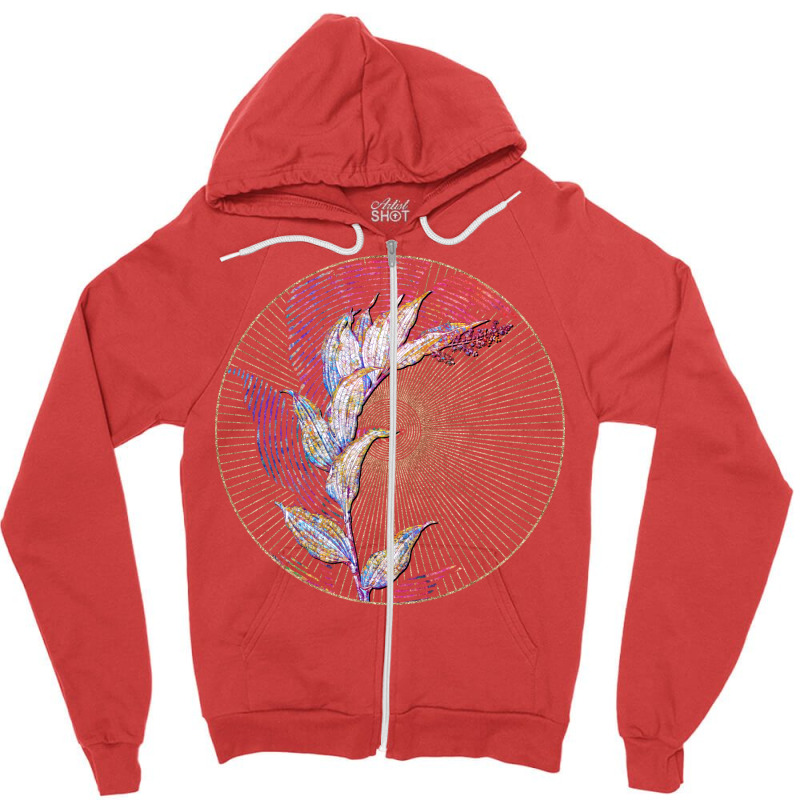 Treacleberry Floral Rainbow Mosaic Green Zipper Hoodie | Artistshot