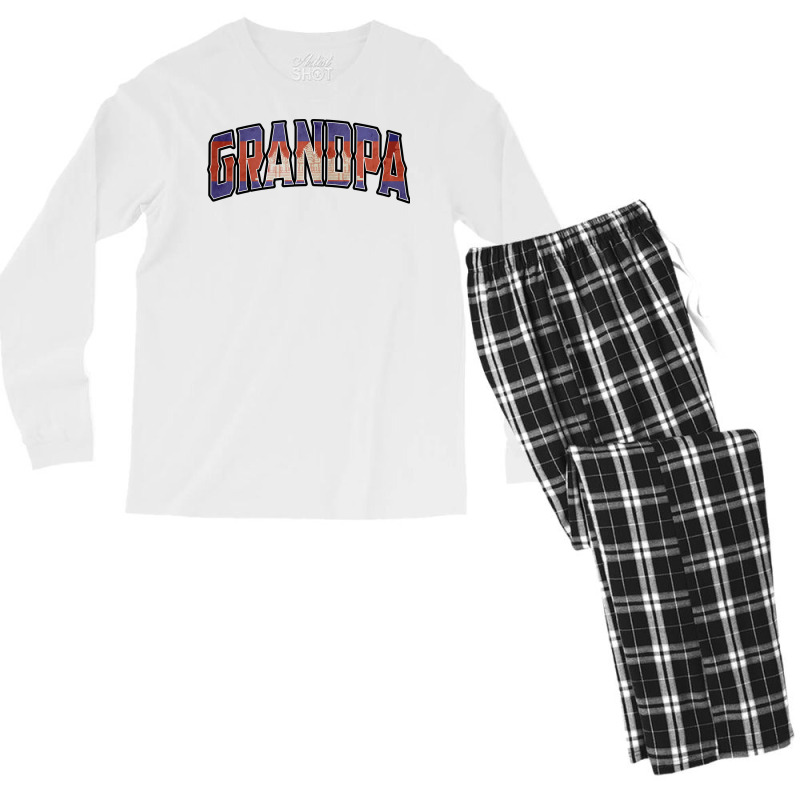 Grandpa Cambodian Vintage Heritage Dna Flag Green Men's Long Sleeve Pajama Set | Artistshot