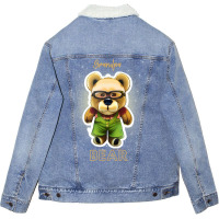 Cute Grandpa Teddy Bear 70s Unisex Sherpa-lined Denim Jacket | Artistshot