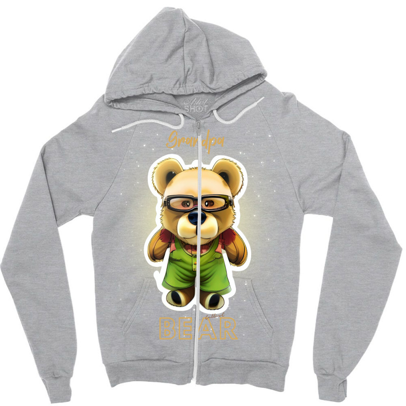 Cute Grandpa Teddy Bear 70s Zipper Hoodie by thanetsadib | Artistshot