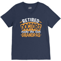 Grandpa Retired Doctor Fathers Day 80s V-neck Tee | Artistshot