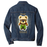 Cute Grandpa Teddy Bear Travel Men Denim Jacket | Artistshot