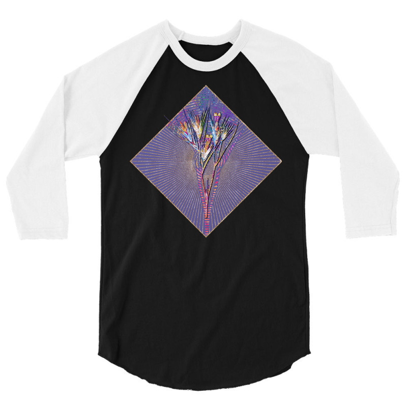 Witsenia Maura Floral Rainbow Mosaic On Veri Peri 3/4 Sleeve Shirt | Artistshot