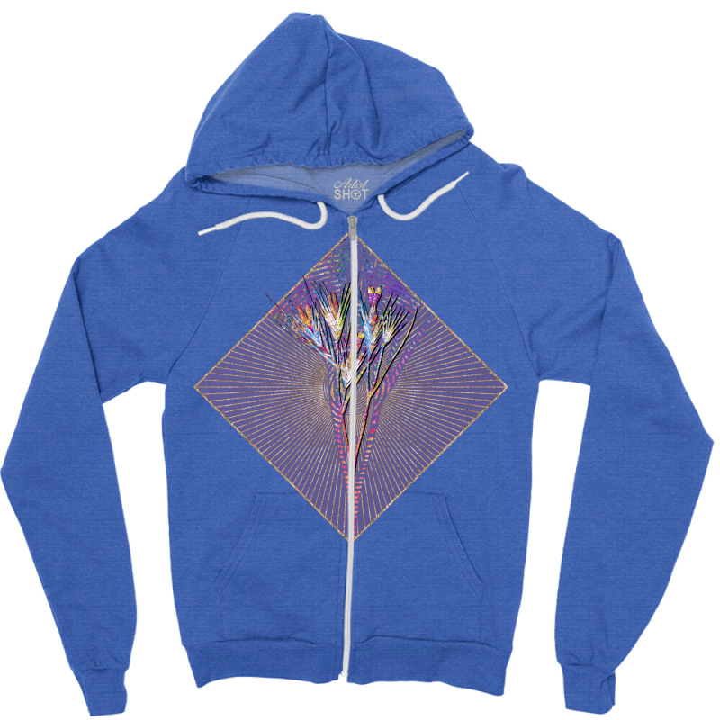 Witsenia Maura Floral Rainbow Mosaic On Veri Peri Zipper Hoodie | Artistshot