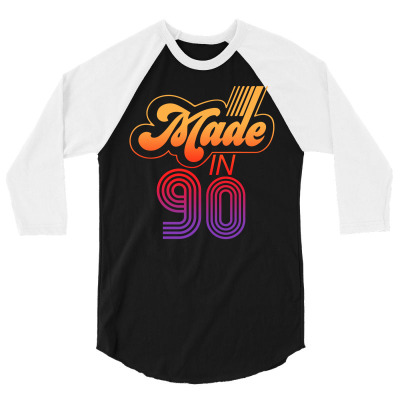 Made In 1990 Retro 3/4 Sleeve Shirt Designed By Badaudesign