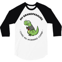 Grandpasaurs Loves His Morning Coffee Vintage 3/4 Sleeve Shirt | Artistshot