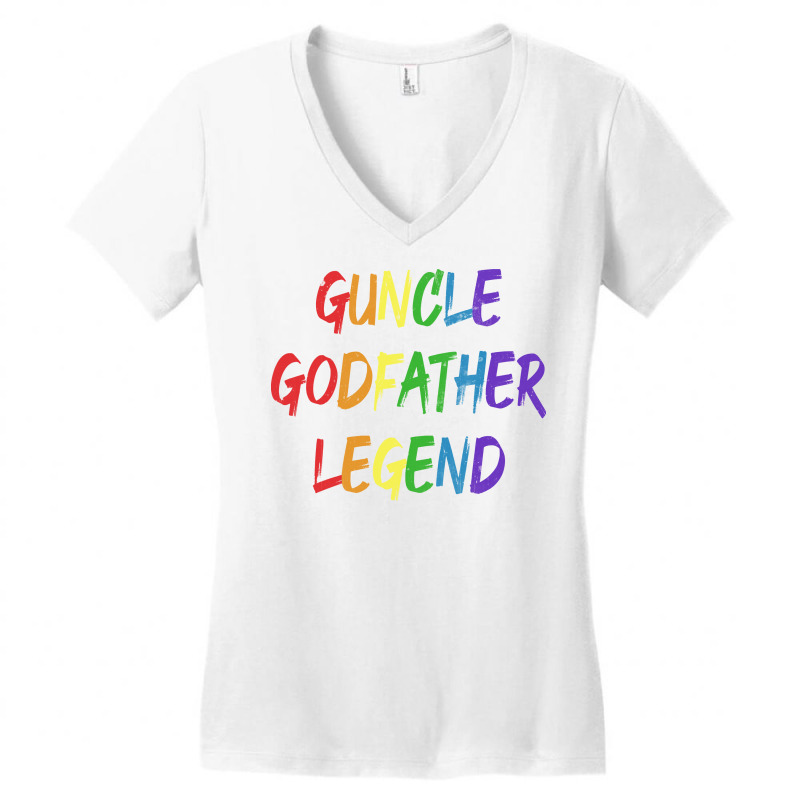 Guncle Godfather Legend Uncle Gay Hippie Women's V-Neck T-Shirt by lozixidhnae | Artistshot