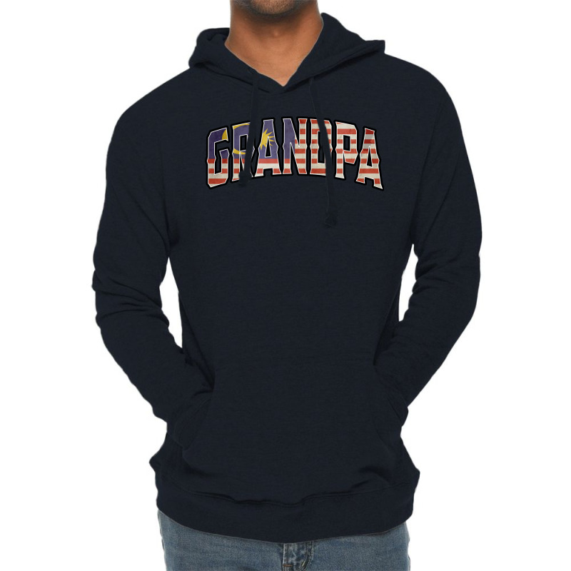 Grandpa Malaysian Vintage Heritage Dna Flag Stars Lightweight Hoodie by saegerexsons | Artistshot