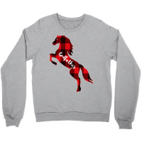 Red Plaid Horse Godfather Girl Crewneck Sweatshirt | Artistshot