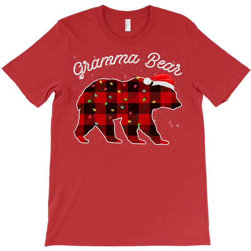 Gramma Bear Santa Christmas Pajama Red Plaid Buffa T-shirt | Artistshot