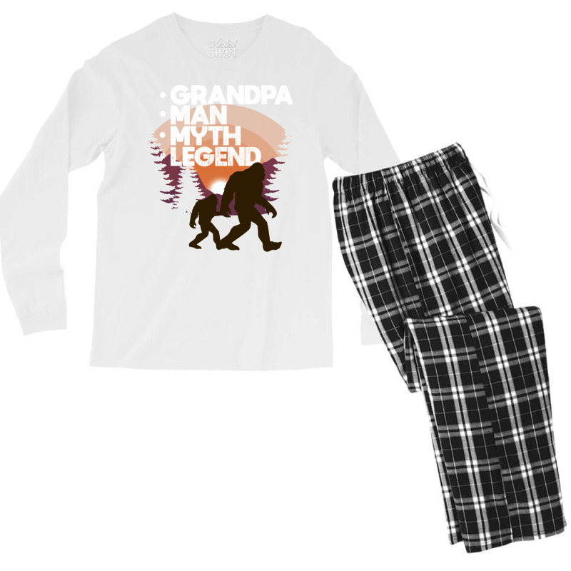 Grandpa Grandpa Man Myth Legend Men's Long Sleeve Pajama Set | Artistshot