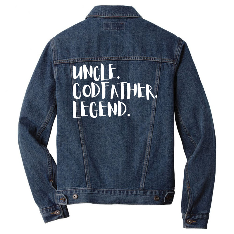 Uncle Godfather Legend Gift For Uncles Quote Men Denim Jacket | Artistshot