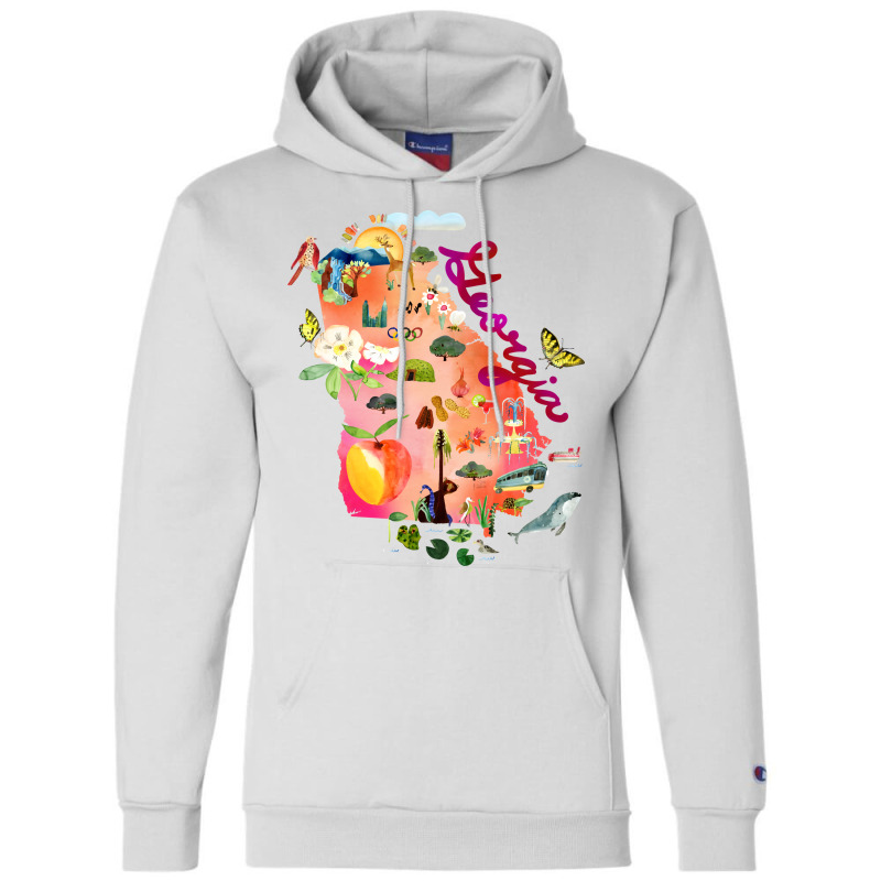 Georgia Map 80s Champion Hoodie | Artistshot