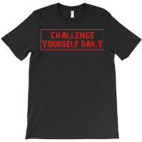 Challenge Yourself Daily Fitness Red 80s T-shirt | Artistshot