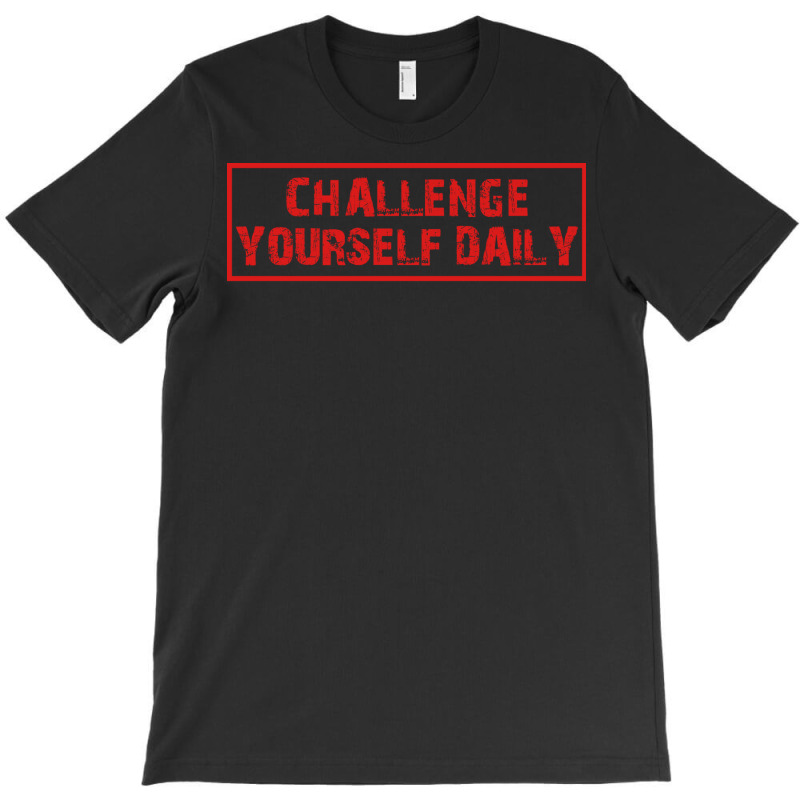 Challenge Yourself Daily Fitness Red 80s T-Shirt by mesapehozajc | Artistshot