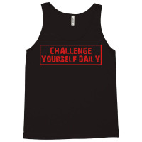 Challenge Yourself Daily Fitness Red 80s Tank Top | Artistshot