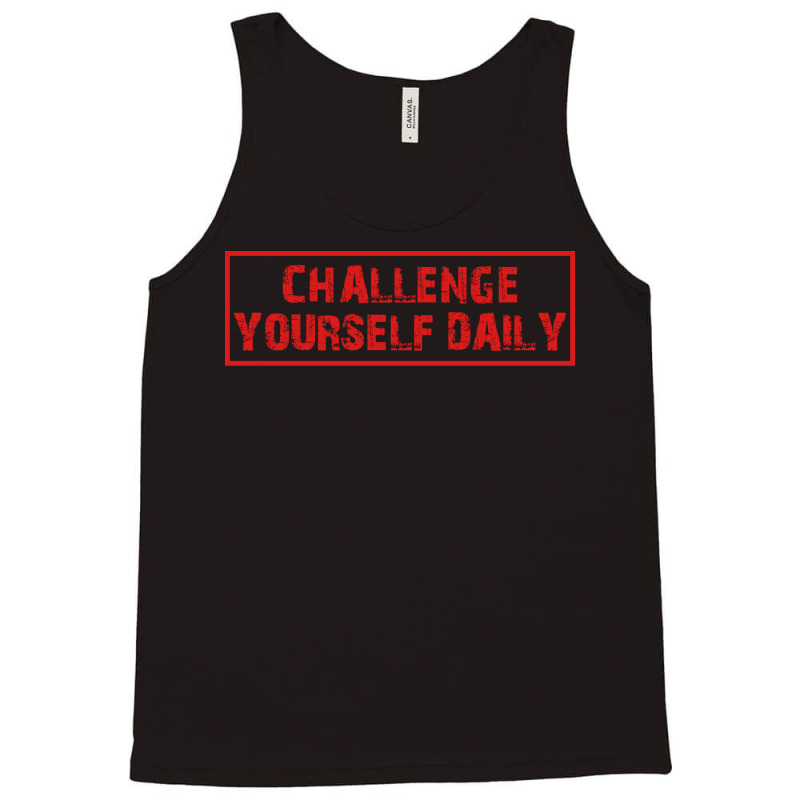 Challenge Yourself Daily Fitness Red 80s Tank Top by mesapehozajc | Artistshot