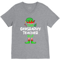 Im The Geography Teacher Elf Christmas Family Matc V-neck Tee | Artistshot