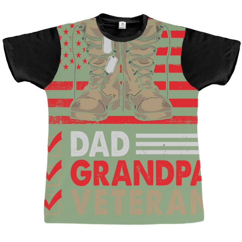 Dad Grandpa Veteran Vintage Favorite Holiday Veter Graphic T-shirt | Artistshot