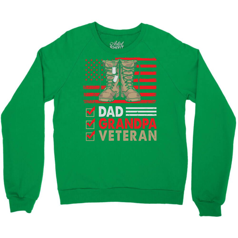 Dad Grandpa Veteran Vintage Favorite Holiday Veter Crewneck Sweatshirt | Artistshot