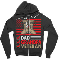 Dad Grandpa Veteran Vintage Favorite Holiday Veter Zipper Hoodie | Artistshot