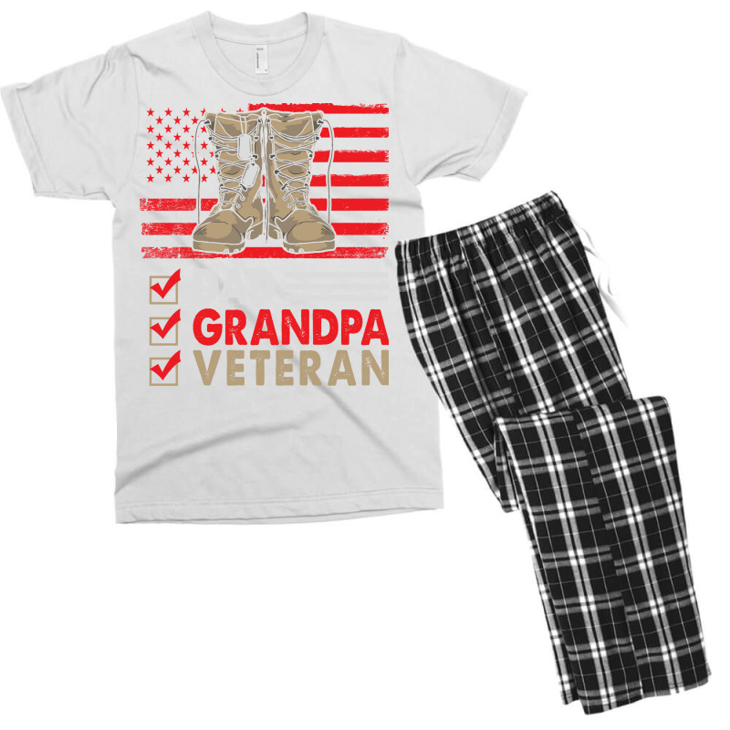 Dad Grandpa Veteran Vintage Favorite Holiday Veter Men's T-shirt Pajama Set | Artistshot