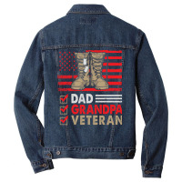 Dad Grandpa Veteran Vintage Favorite Holiday Veter Men Denim Jacket | Artistshot