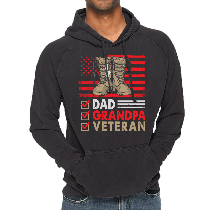 Dad Grandpa Veteran Vintage Favorite Holiday Veter Vintage Hoodie | Artistshot