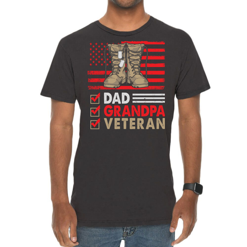 Dad Grandpa Veteran Vintage Favorite Holiday Veter Vintage T-shirt | Artistshot