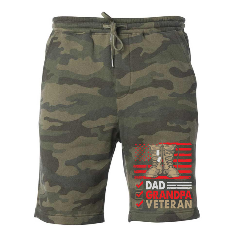 Dad Grandpa Veteran Vintage Favorite Holiday Veter Fleece Short | Artistshot