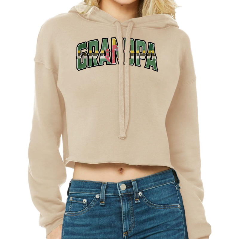 Grandpa Dominica Vintage Heritage Dna Flag Travel Cropped Hoodie by diosasbigsby6 | Artistshot