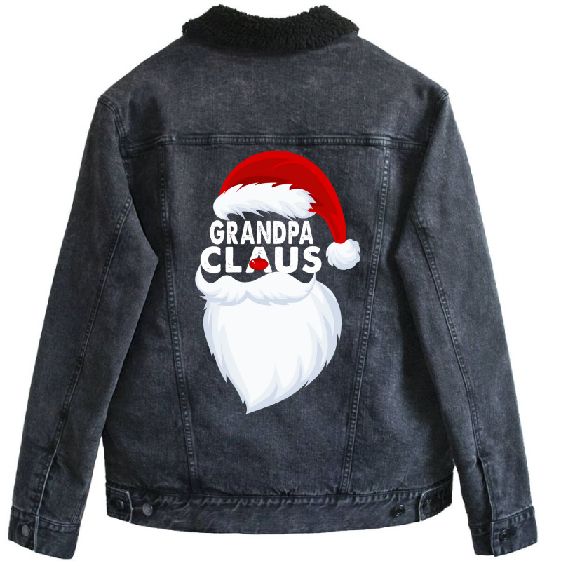 Grandpa Claus Christmas Funny Unisex Sherpa-lined Denim Jacket | Artistshot