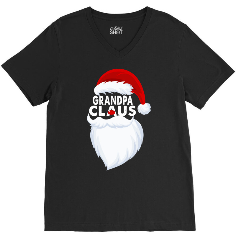 Grandpa Claus Christmas Funny V-neck Tee | Artistshot