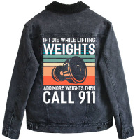 Gym Bodybuilder Biceps Workout Weight Lifting Gift Unisex Sherpa-lined Denim Jacket | Artistshot